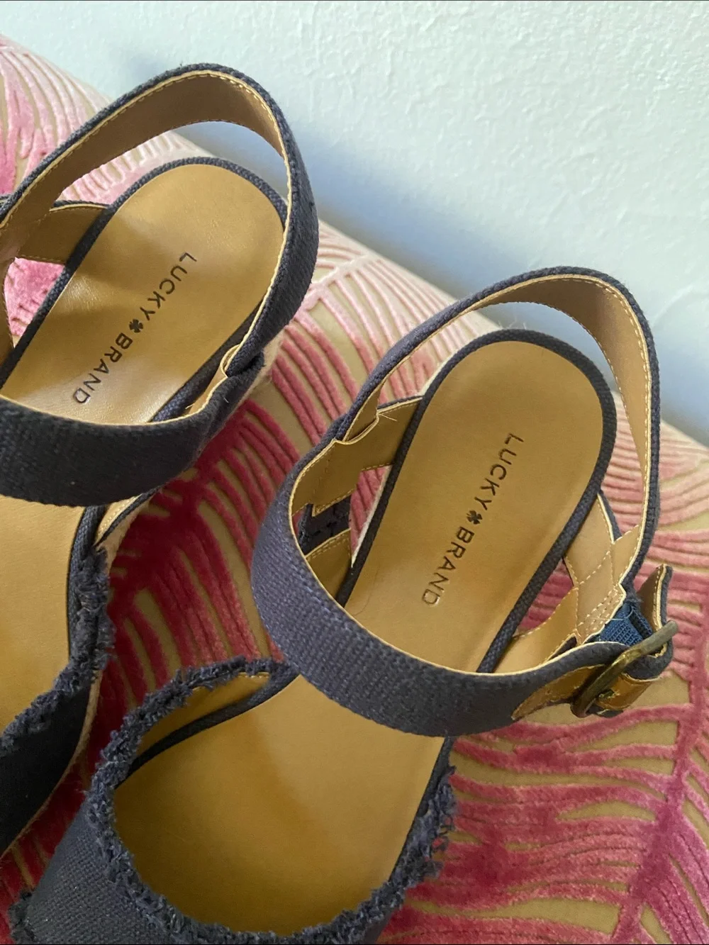 Lucky Brand Mintra espadrille wedges, indigo blue, size 8, EU 39 NWOT